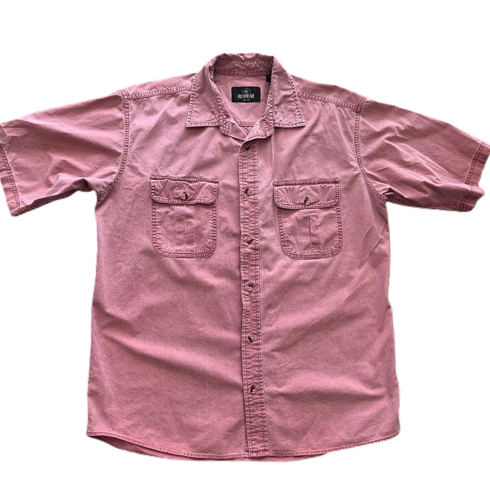 Red head shirt - Button Down - Muted Burgundy - size Large - 100% Cotton